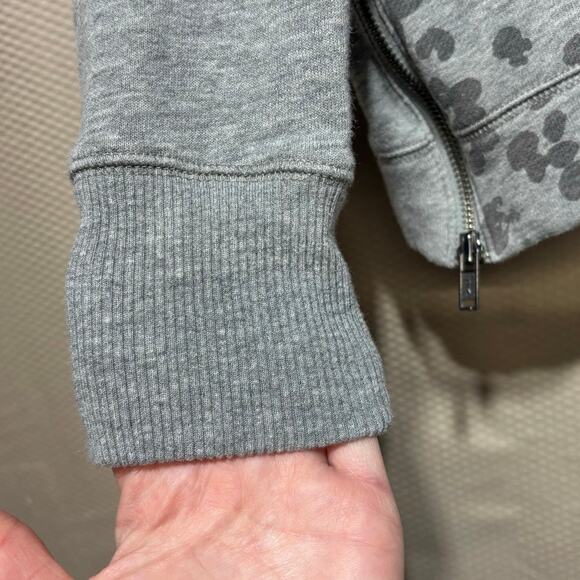 Banana Republic M Gray Floral Animal Print Sweatshirt Crewneck Zip Sides - Picture 3 of 10